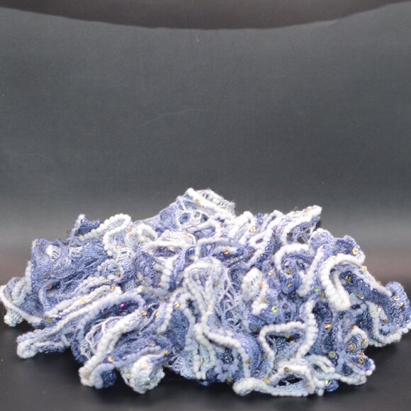 Homemade Light Blue Ruffle Scarf - Picture 1 of 2